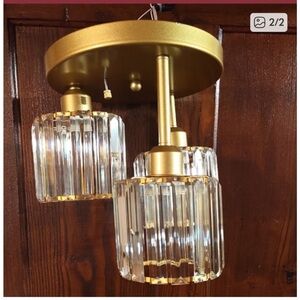 Gold and Crystal ceiling light